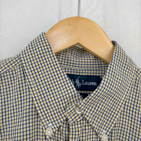 ラルフローレン RALPH LAUREN 90-00s BLAIRE スモールポニー刺繍 ボタンダウンチェックS/Sシャツ メンズ import:S