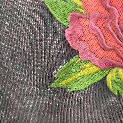 ジュエティ jouetie 薔薇刺繍ウォッシュド加工スウェットプルオーバー レディース JPN:M
