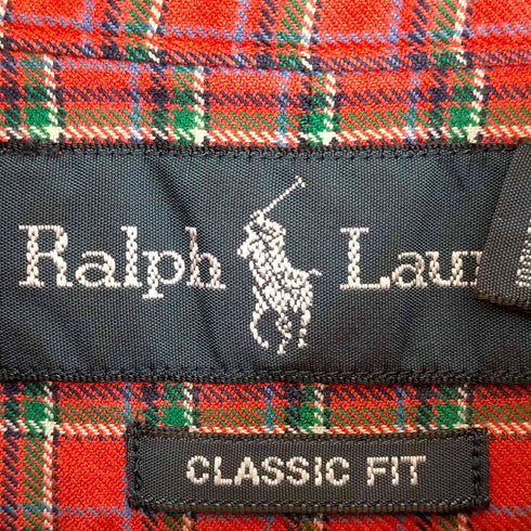 ラルフローレン RALPH LAUREN 00s CLASSIC FIT ポニー刺繍 ボタンダウンチェックシャツ メンズ import:L
