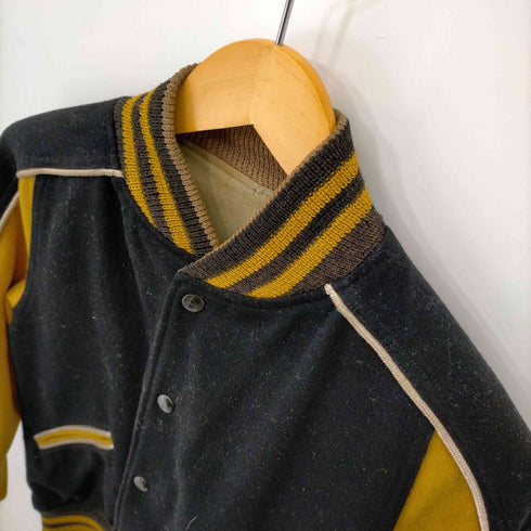 バトウィン BUTWIN 50S バックワッペン ツートンウールスタジャン ブラック メンズ