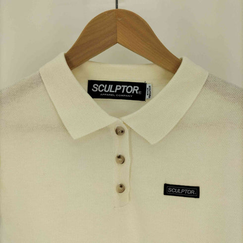スカルプター SCULPTOR クロップド ニット ポロシャツ レディース JPN:M