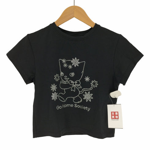 ITZAVIBE キャラクター ラインストーン S/S Tシャツ 韓国 レディース OS
