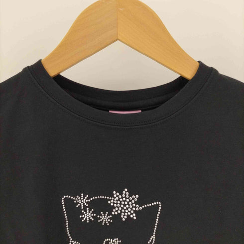 ITZAVIBE キャラクター ラインストーン S/S Tシャツ 韓国 レディース OS