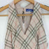 バーバリーロンドンブルーレーベル BURBERRY LONDON BLUE LABEL ノバチェック バックリボン ウール Vネックワンピース レディース 38
