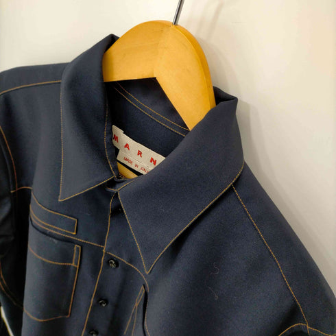 マルニ MARNI 22AW ステッチトロピカルウールシャツ メンズ JPN:44