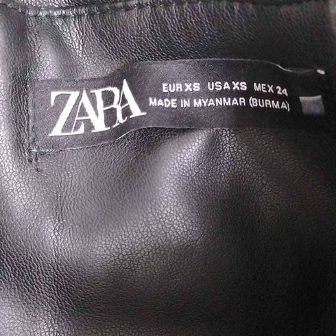 ザラ ZARA ウエストリボン フェイクレザー タイトスカート レディース XS