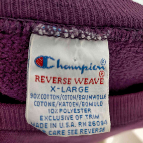 チャンピオン Champion 90S 刺繍タグ MADEI N USA REVERSEWEAVE 目あり クルーネックスウェット メンズ import:XL