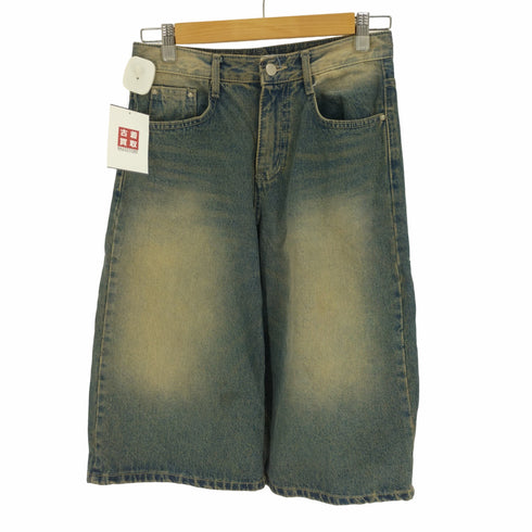 ブラックアップ BLACKUP USED加工 ウォッシュド クロップド デニムパンツ Y2K レディース JPN:S