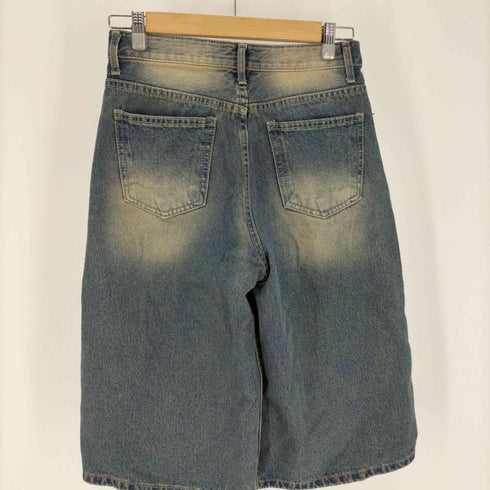 ブラックアップ BLACKUP USED加工 ウォッシュド クロップド デニムパンツ Y2K レディース JPN:S