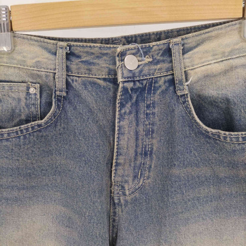 ブラックアップ BLACKUP USED加工 ウォッシュド クロップド デニムパンツ Y2K レディース JPN:S