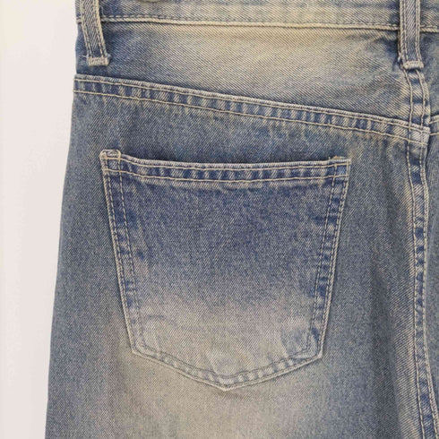 ブラックアップ BLACKUP USED加工 ウォッシュド クロップド デニムパンツ Y2K レディース JPN:S