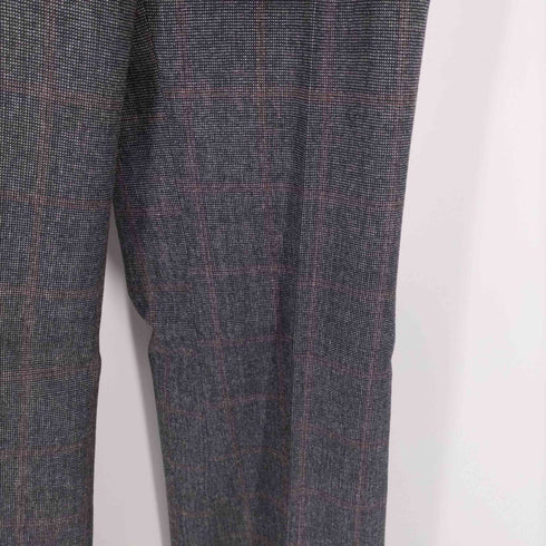 Eleven Suit 3ピース 2B チェック ウール テーラード ジャケット 切替ベスト YZIP ノータック スラックス パンツ セットアップ メンズ 76