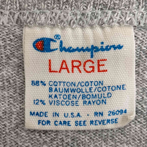 チャンピオン Champion トリコタグ 染み込み ワンツーボディ 霜降り Tシャツ BINGHAMTON ATHLETICS メンズ import:L