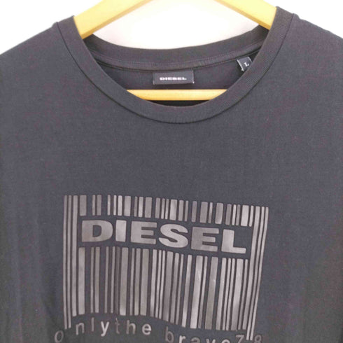 ディーゼル DIESEL バーコードロゴ プリント クルーネックTシャツ メンズ import:L