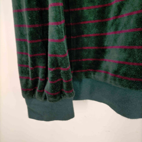 フレッドペリー FRED PERRY ボーダー ベロア ジップ ポロシャツ メンズ import:M