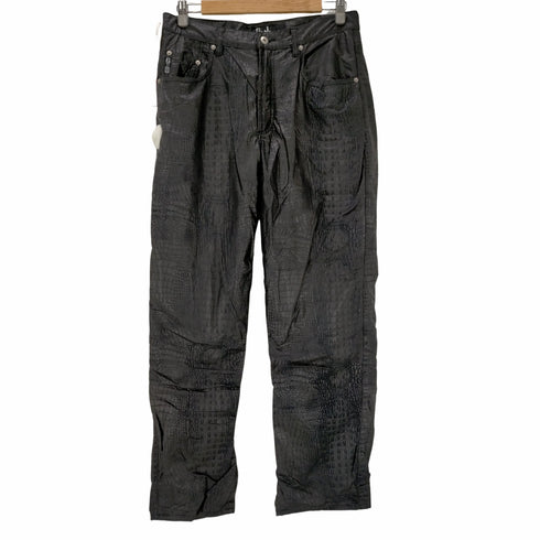 ゲスジーンズ GUESS JEANS OLD 香港製 ヘビ クロコ 型押し フェイクレザーパンツ メンズ 33