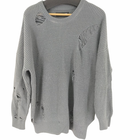 ネイバーフッド NEIGHBORHOOD SAVAGE CREW / A-KNIT LS オーバーサイズ ダメージ加工 ニット メンズ JPN:S