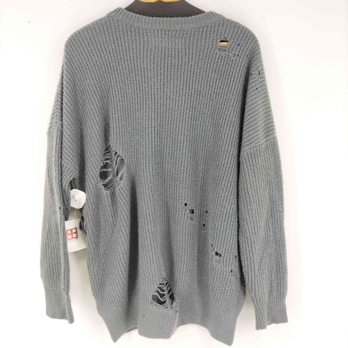ネイバーフッド NEIGHBORHOOD SAVAGE CREW / A-KNIT LS オーバーサイズ ダメージ加工 ニット メンズ JPN:S