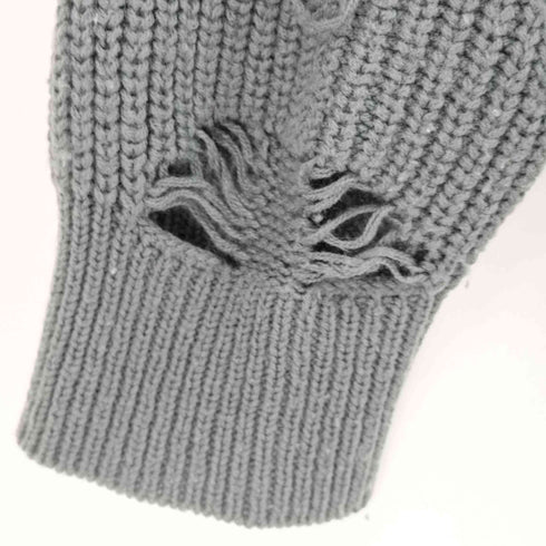 ネイバーフッド NEIGHBORHOOD SAVAGE CREW / A-KNIT LS オーバーサイズ ダメージ加工 ニット メンズ JPN:S