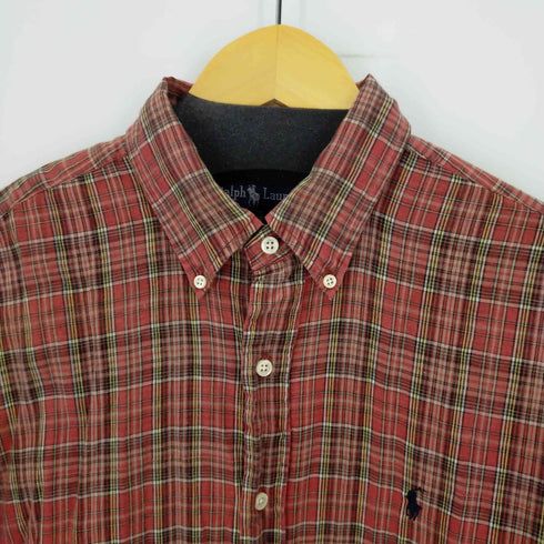 ラルフローレン RALPH LAUREN 90s スモールポニー刺繍 ボタンダウンチェックシャツ メンズ JPN:L