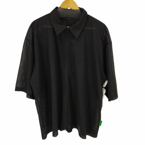 ウィリーチャバリア WILLY CHAVARRIA Community Center Tokyo Branch 23SS CCTB別注 MESH ZIP SHIRT SOLID BLACK メッシュシャツ メンズ import:XL