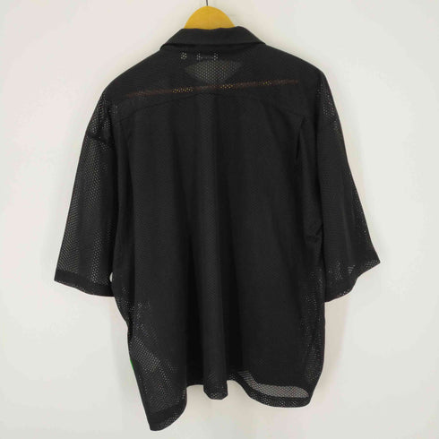 ウィリーチャバリア WILLY CHAVARRIA Community Center Tokyo Branch 23SS CCTB別注 MESH ZIP SHIRT SOLID BLACK メッシュシャツ メンズ import:XL