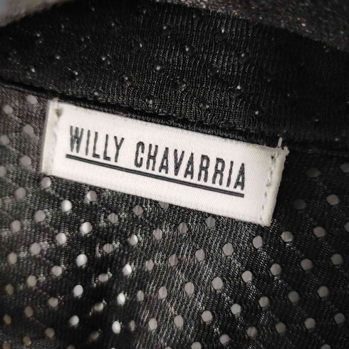 ウィリーチャバリア WILLY CHAVARRIA Community Center Tokyo Branch 23SS CCTB別注 MESH ZIP SHIRT SOLID BLACK メッシュシャツ メンズ import:XL