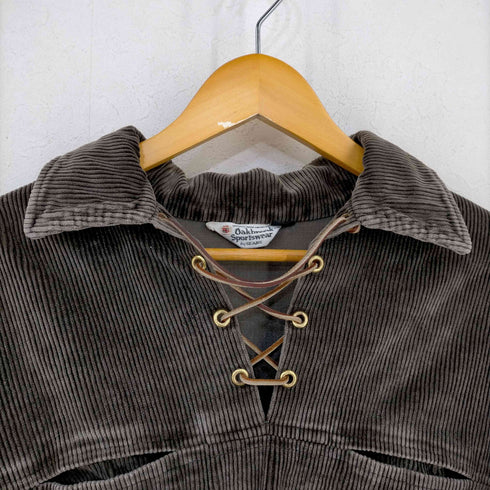 Oakbrook sportswear 50-60s フロントレザーレース コーデュロイプルオーバー MED POLKE FOR POSTERLANDETボタン メンズ ONE SIZE