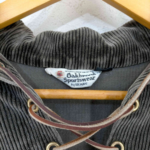 Oakbrook sportswear 50-60s フロントレザーレース コーデュロイプルオーバー MED POLKE FOR POSTERLANDETボタン メンズ ONE SIZE