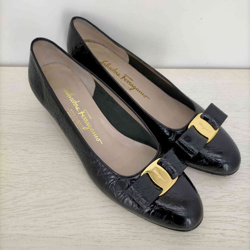 サルヴァトーレフェラガモ Salvatore Ferragamo クロコ型押し パンプス レディース US:7.5