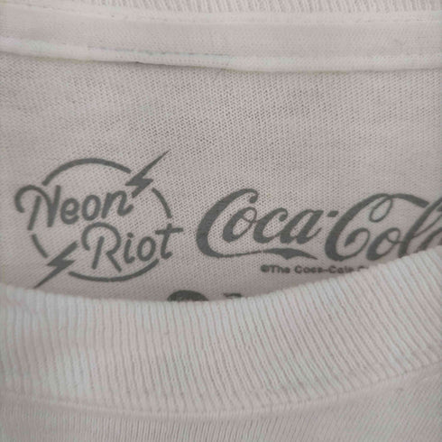 コカコーラ Coca-Cola NEON RIOT フロントxスリーブ ロゴプリント L/Sカットソー メンズ 2XL