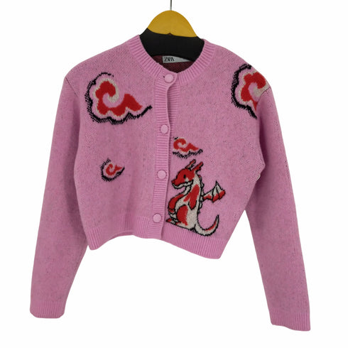 ザラ ZARA クロップドカーディガン ドラゴン レディース import:S