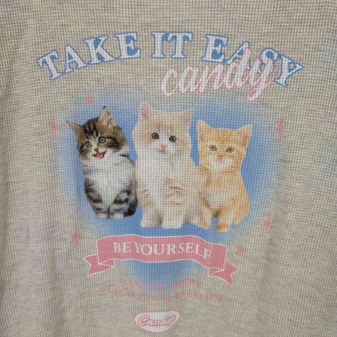 キャンディーストリッパー CANDY STRIPER BE YOURSELF WAFFLE BIG Tシャツ レディース JPN:2