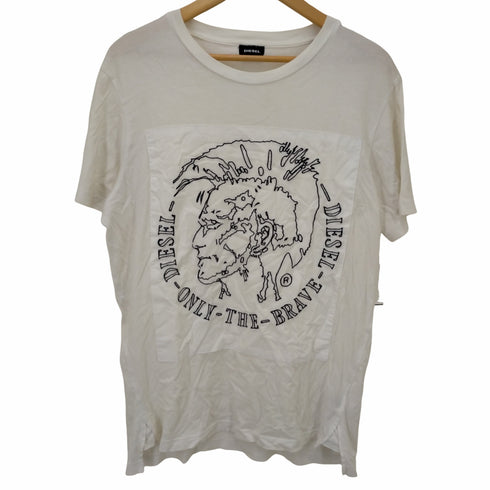 ディーゼル DIESEL アート刺繍 ショートスリーブクルーネックTシャツ メンズ import:L