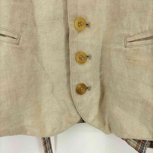 パパス papas チェック切替リネンジレ メンズ JPN:L