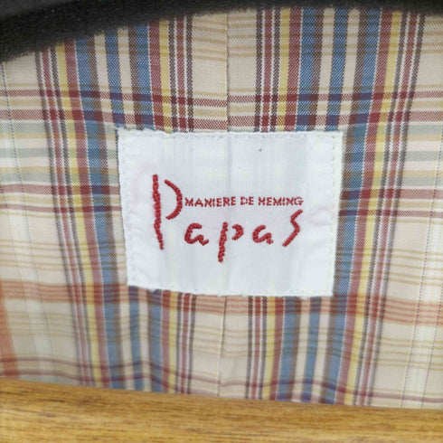 パパス papas チェック切替リネンジレ メンズ JPN:L