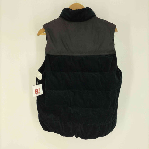 ユニクロ UNIQLO フェイクレザー 切替 ベロア パデッド ベスト メンズ JPN:L