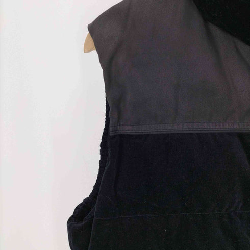 ユニクロ UNIQLO フェイクレザー 切替 ベロア パデッド ベスト メンズ JPN:L