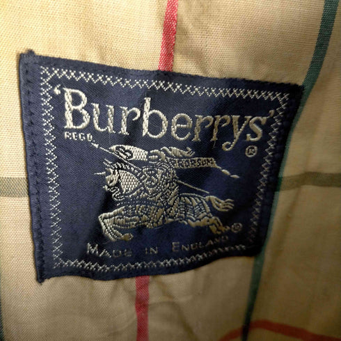 バーバリーズ BURBERRYS 70S-80S イングランド製 裏地チェック ステンカラーコート メンズ