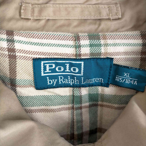 ポロバイラルフローレン Polo by RALPH LAUREN 90S 裏地チェック チンスト付 カバーオール ハンティング ジャケット メンズ JPN:XL
