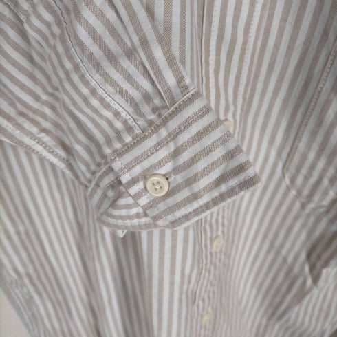 LE DENIM Prentiss 襟コーデュロイ切替 ストライプシャツワンピース レディース