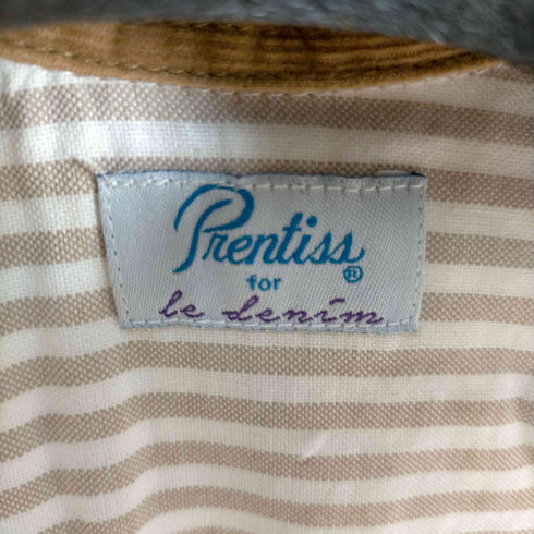 LE DENIM Prentiss 襟コーデュロイ切替 ストライプシャツワンピース レディース