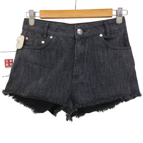 サンドロ sandro PARIS カットオフ ブラック デニム ショーツ パンツ レディース EUR:38