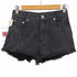 サンドロ sandro PARIS カットオフ ブラック デニム ショーツ パンツ レディース EUR:38