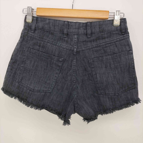 サンドロ sandro PARIS カットオフ ブラック デニム ショーツ パンツ レディース EUR:38