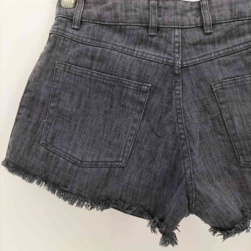 サンドロ sandro PARIS カットオフ ブラック デニム ショーツ パンツ レディース EUR:38
