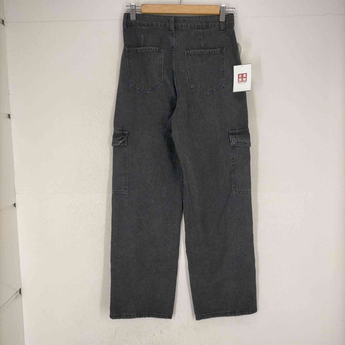 ブラックデニムカーゴパンツ レディース