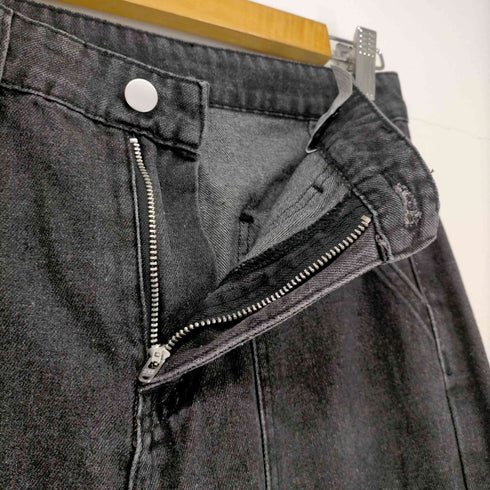 ブラックデニムカーゴパンツ レディース
