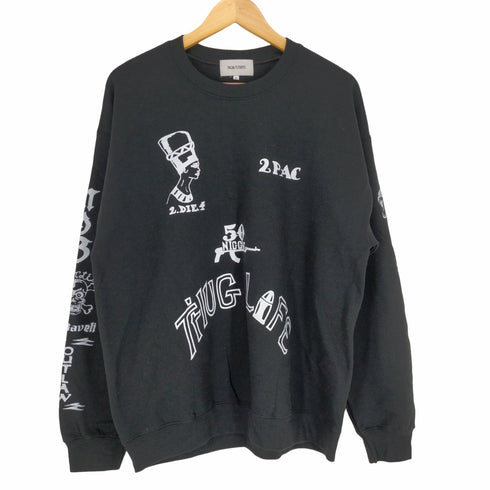 パームストライプ PALM/STRIPES 両面プリントクルーネックスウェット メンズ JPN:L