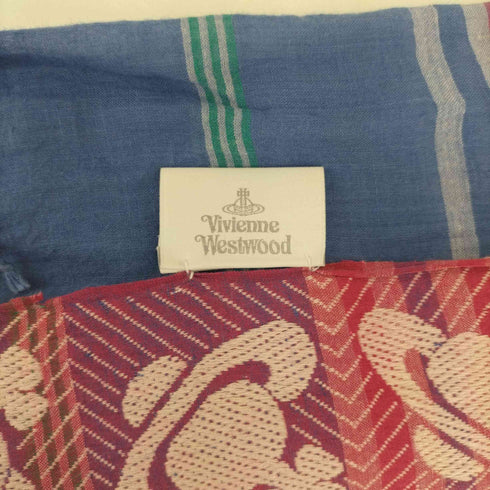 ヴィヴィアンウエストウッド Vivienne Westwood シルエット オーブ チェック フリンジ ストール レディース